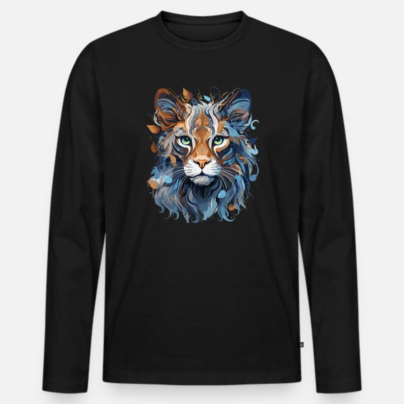 Bengal Katze - Männer Premium Bio Langarmshirt - Schwarz