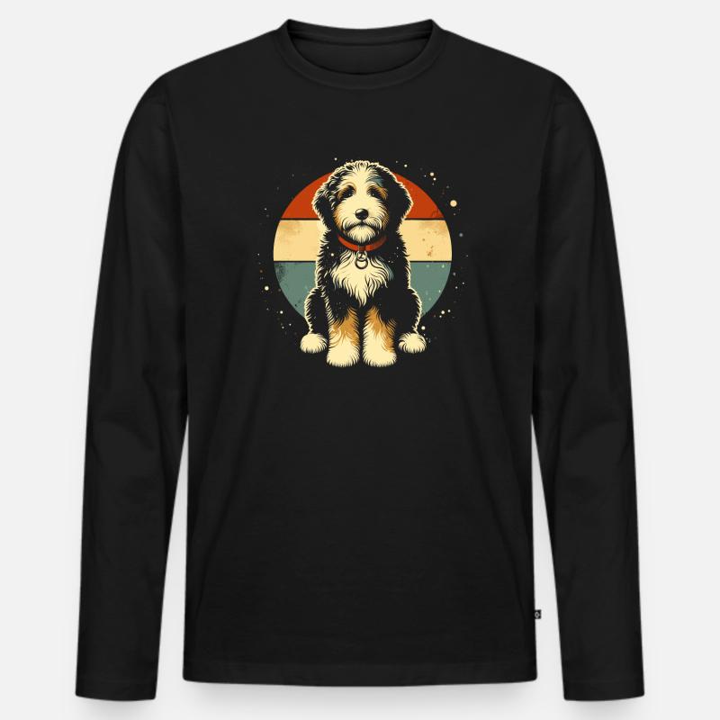 Bernedoodle Hund - Männer Premium Bio Langarmshirt - Schwarz