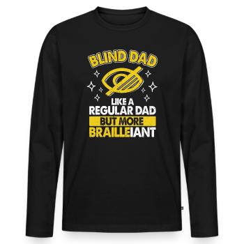 Blind Dad - Men's Premium Organic Long Sleeve Shirt - black - Front - Nico (187cm)