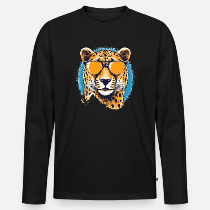 Cheetah Gepard - Männer Premium Bio Langarmshirt - Schwarz