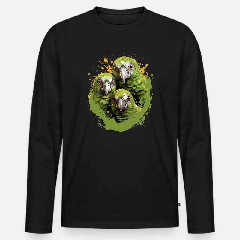 Wellensittich Sittich - Männer Premium Bio Langarmshirt - Schwarz
