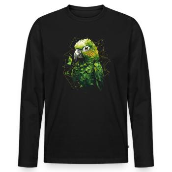 Perruche perruche - T-shirt manches longues Premium bio Homme - noir - Devant - Nico (187cm)