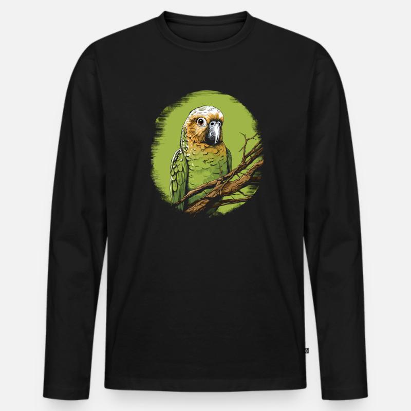 Wellensittich Sittich - Männer Premium Bio Langarmshirt - Schwarz