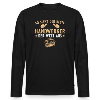 Heimwerker Schrauber Papa Bester Handwerker - Männer Premium Bio Langarmshirt - Schwarz - Vorne - Nico (187cm)