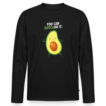 You Can AvocaDo It! - Männer Premium Bio Langarmshirt - Schwarz - Vorne - Nico (187cm)