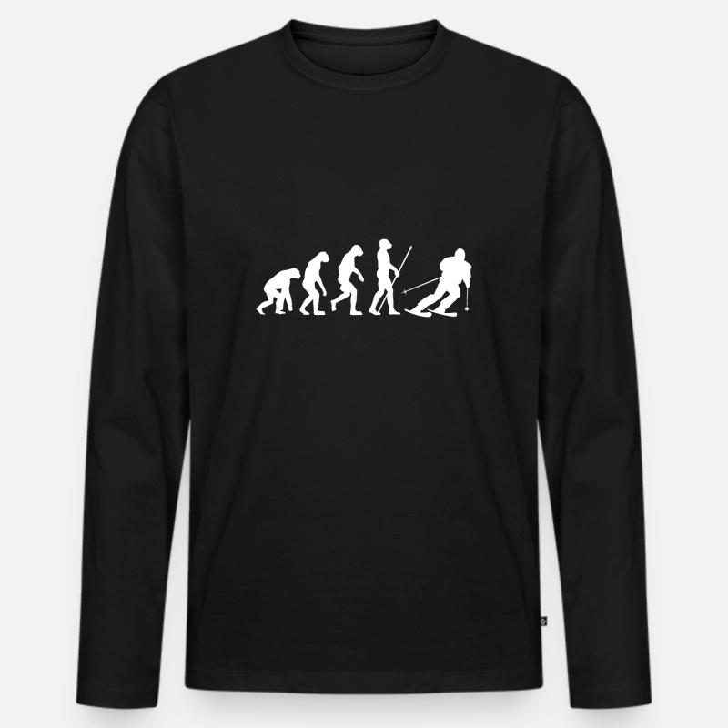 Evolution du skieur - T-shirt manches longues Premium bio Homme - noir