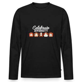 Cochons d'Inde - T-shirt manches longues Premium bio Homme - noir - Devant - Nico (187cm)