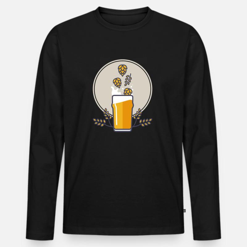 Beer splash - Männer Premium Bio Langarmshirt - Schwarz