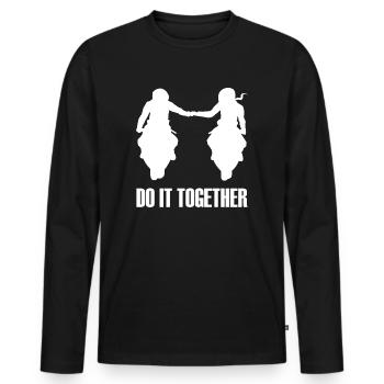 Bikercouple Ensemble Cher Couple de Moto Couples - T-shirt manches longues Premium bio Homme - noir - Devant - Nico (187cm)