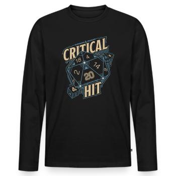 Dungeons And Dragons D20 Cube Critical Hit - Men's Premium Organic Long Sleeve Shirt - black - Front - Nico (187cm)