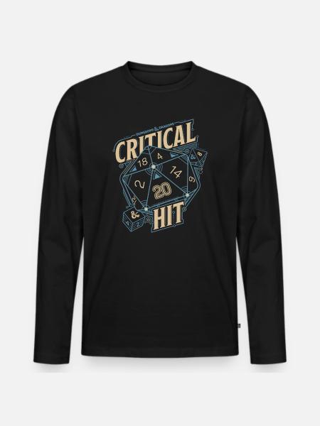 Dungeons And Dragons D20 Cube Critical Hit - Men's Premium Organic Long Sleeve Shirt - black