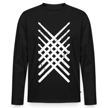 Drumsticks - Männer Premium Bio Langarmshirt - Schwarz - Vorne - Nico (187cm)