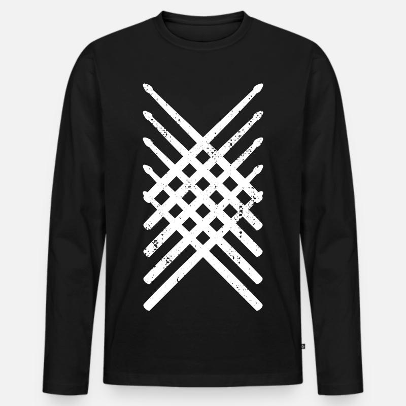 Drumsticks - Männer Premium Bio Langarmshirt - Schwarz