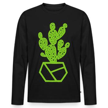 Cactus - T-shirt manches longues Premium bio Homme - noir - Devant - Nico (187cm)