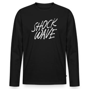 Shockwave Brush Storm Design - Men's Premium Organic Long Sleeve Shirt - black - Front - Nico (187cm)