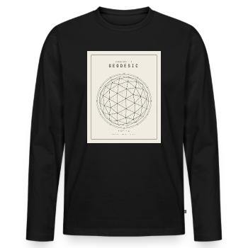 Motif géodésique de la géométrie des sphères - T-shirt manches longues Premium bio Homme - noir - Devant - Nico (187cm)