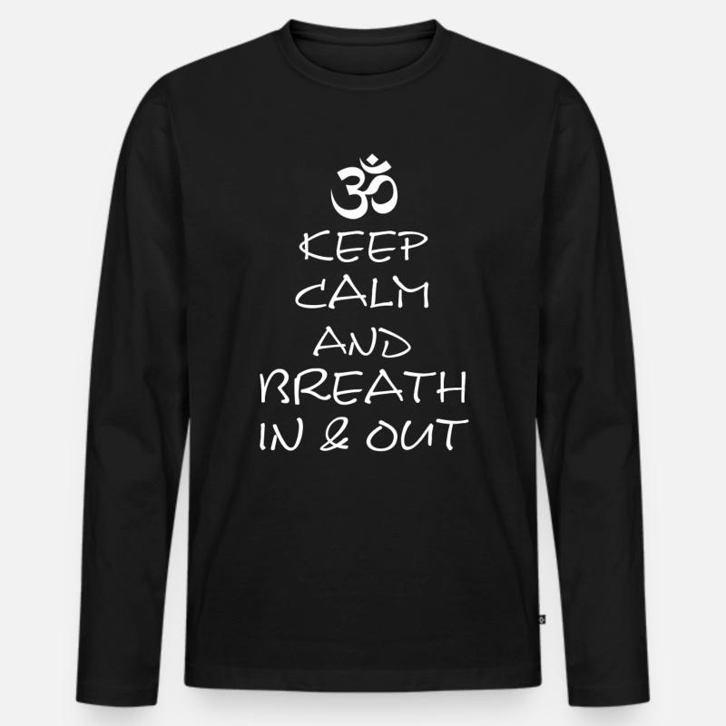Yoga - Männer Premium Bio Langarmshirt - Schwarz
