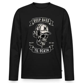 Deep Bass jusqu’à la mort | Conception minimale des basses et de l’électroérosion - T-shirt manches longues Premium bio Homme - noir - Devant - Nico (187cm)