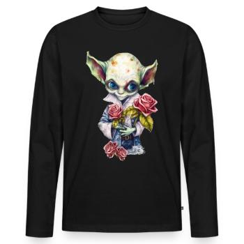 Gothic-Vampire-Alien - Männer Premium Bio Langarmshirt - Schwarz - Vorne - Nico (187cm)