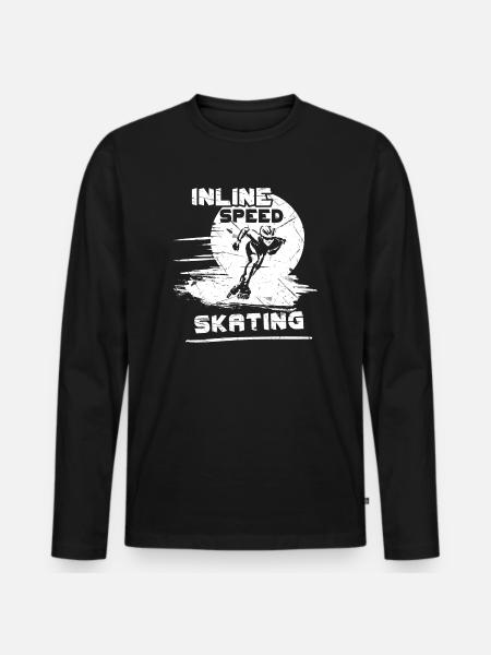 Inline Speedskating T-Shirt & Gift - Men's Premium Organic Long Sleeve Shirt - black