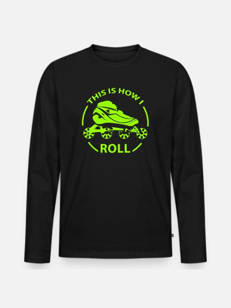 Inline Skating - Men's Premium Organic Long Sleeve Shirt - black