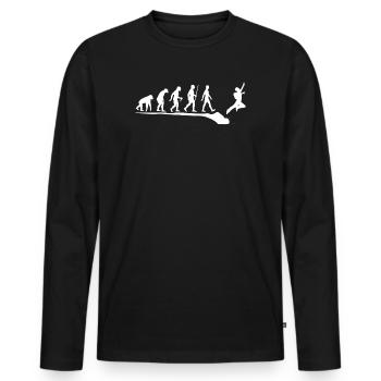 Base Jump Evolution T-Shirt & Cadeau - T-shirt manches longues Premium bio Homme - noir - Devant - Nico (187cm)