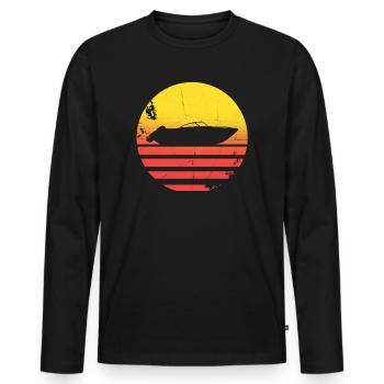 Motorboot - Männer Premium Bio Langarmshirt - Schwarz - Vorne - Nico (187cm)