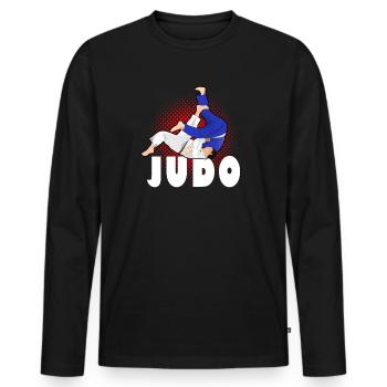 Judo - Männer Premium Bio Langarmshirt - Schwarz - Vorne - Nico (187cm)