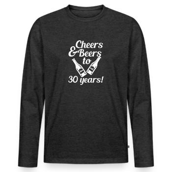 30th birthday - Men's Premium Organic Long Sleeve Shirt - heather anthracite - Front - Nico (187cm)