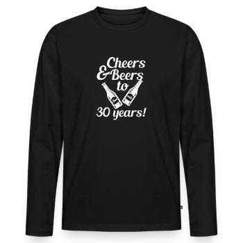 30th birthday - Men's Premium Organic Long Sleeve Shirt - black - Front - Nico (187cm)