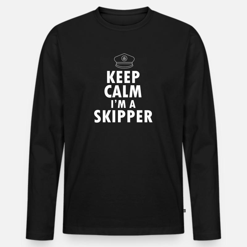 Skipper - Männer Premium Bio Langarmshirt - Schwarz