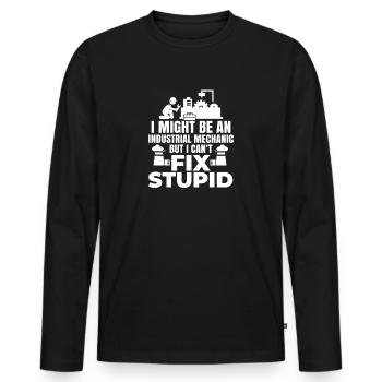 Industrial mechanic saying - Men's Premium Organic Long Sleeve Shirt - black - Front - Nico (187cm)