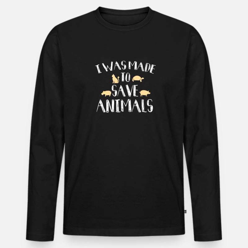 Tierschützer - Männer Premium Bio Langarmshirt - Schwarz