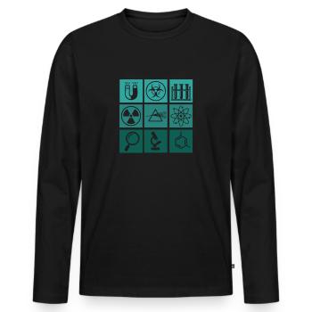 Science - T-shirt manches longues Premium bio Homme - noir - Devant - Nico (187cm)