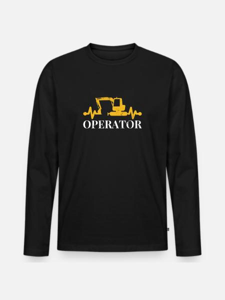 excavator operator - Men's Premium Organic Long Sleeve Shirt - black