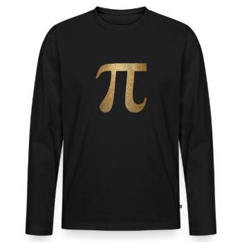 Pi - Männer Premium Bio Langarmshirt - Schwarz - Vorne - Nico (187cm)
