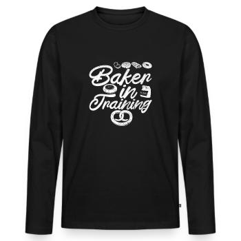 Baker apprentice - Men's Premium Organic Long Sleeve Shirt - black - Front - Nico (187cm)