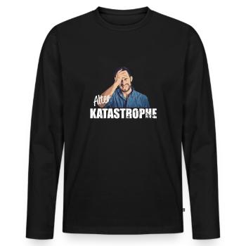 Alter Katastrophe lustiger Spruch Army Panzer - Männer Premium Bio Langarmshirt - Schwarz - Vorne - Nico (187cm)