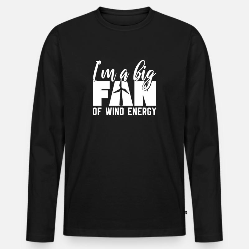 Windenergie - Männer Premium Bio Langarmshirt - Schwarz