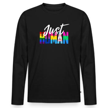 LGBT Rainbow Gay Pride Gay Lesbian Gay - Men's Premium Organic Long Sleeve Shirt - black - Front - Nico (187cm)