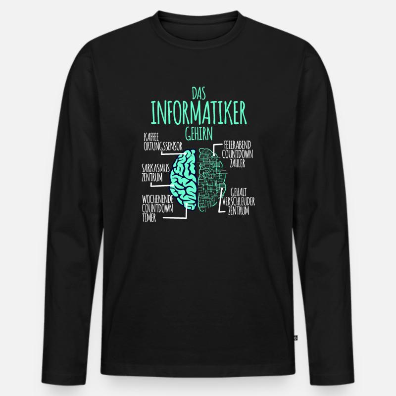 Informatiker Informatik Programmierer Nerd Geek - Männer Premium Bio Langarmshirt - Schwarz