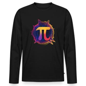 Pi Symbol - Men's Premium Organic Long Sleeve Shirt - black - Front - Nico (187cm)
