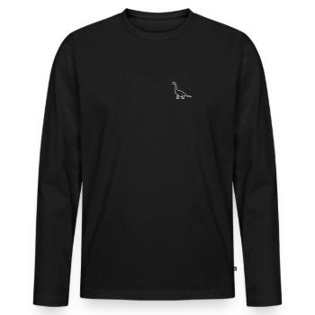 Dino - Männer Premium Bio Langarmshirt - Schwarz - Vorne - Nico (187cm)