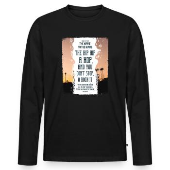 Rapper's Delight - Men's Premium Organic Long Sleeve Shirt - black - Front - Nico (187cm)