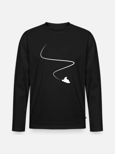 Jetski Jet-Ski Fahrer Kurve Kurven - Männer Premium Bio Langarmshirt - Schwarz