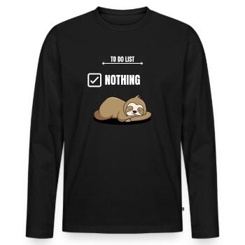 To Do List - Nothing - Men's Premium Organic Long Sleeve Shirt - black - Front - Nico (187cm)