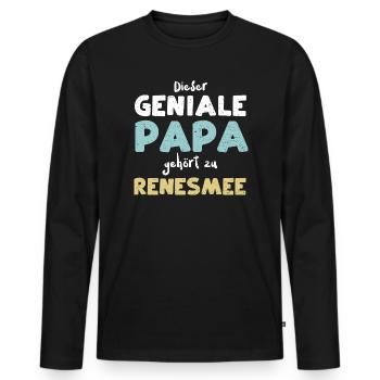 Dieser Geniale Papa Gehört Zu Re... - Männer Premium Bio Langarmshirt - Schwarz - Vorne - Nico (187cm)