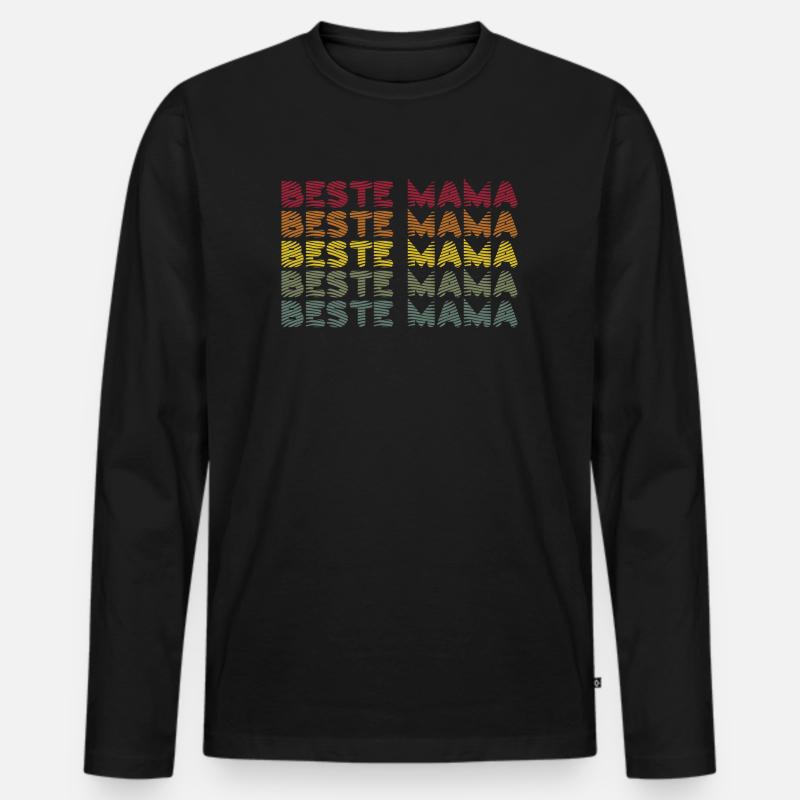 Beste Mama - Männer Premium Bio Langarmshirt - Schwarz