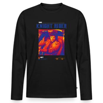 Knight Rider 1982 KITT - Männer Premium Bio Langarmshirt - Schwarz - Vorne - Nico (187cm)