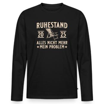 Ruhestand 2025 Arbeitskollege Abschied Rente - Männer Premium Bio Langarmshirt - Schwarz - Vorne - Nico (187cm)